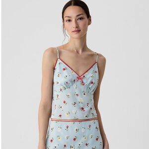 NWT GAP X Doen cropped floral cami in blue print size S
